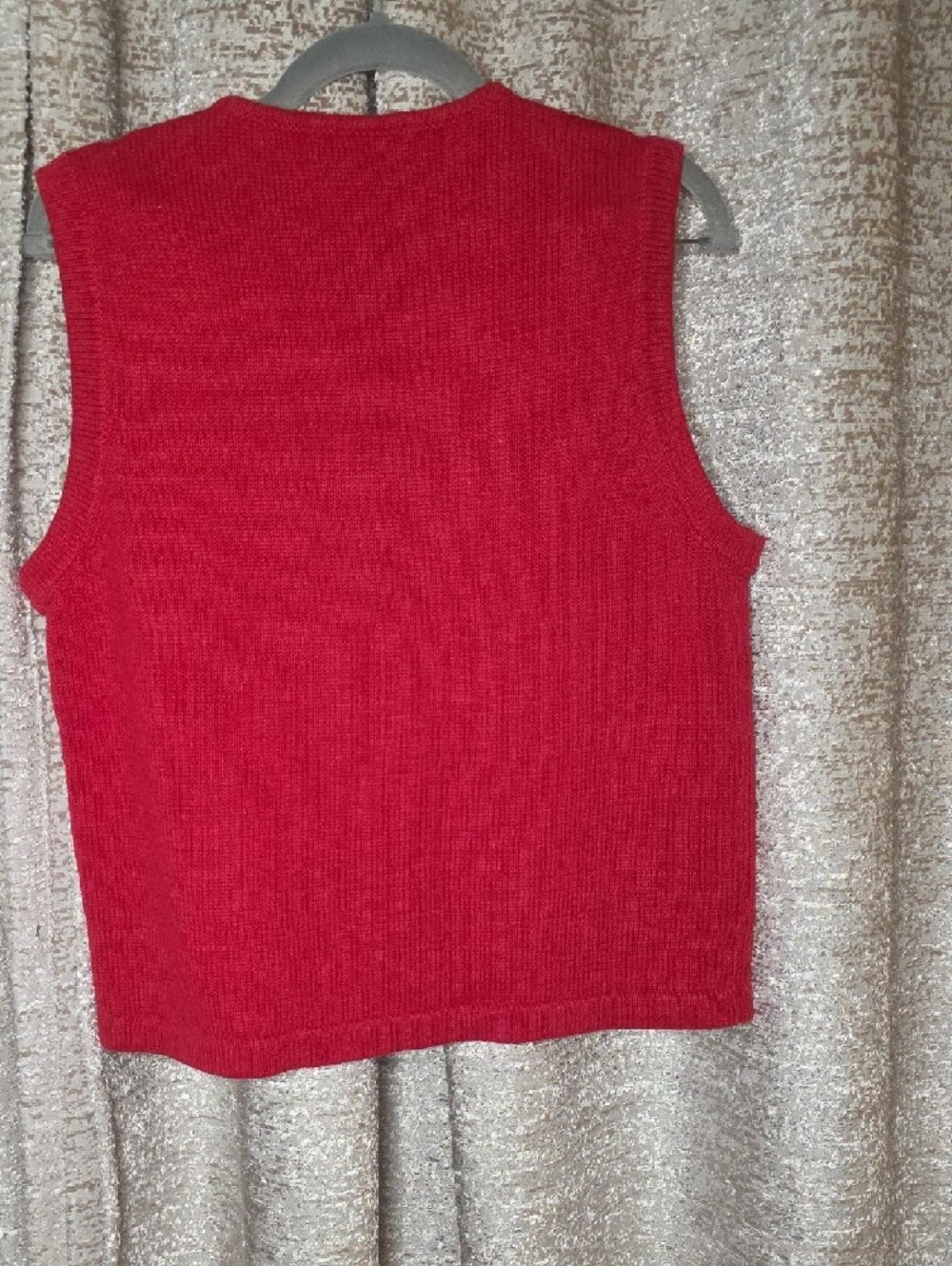 Bechamel Red Knit Holiday Sweater Vest Size S - Picture 5 of 6